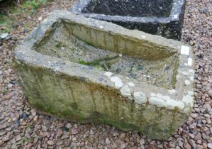 Stone trough - Approx size: W: 58cm D: 33cm H: 35cm
