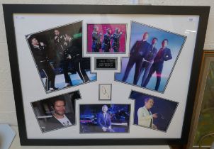 'Take That' framed pictures signed by Gary Barlow with COA to verso - Approx 97cm x 77cm