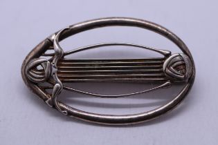 Scottish silver brooch by Ola Gorie (Rennie Mackintosh design)