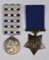 19th Hussars Egypt Medal 1882 with Khedive Star 1882, Corporal H Bridgewood, 5 bar medal incl Abu-