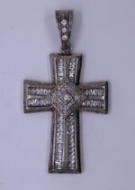 Heavy silver stone set cross