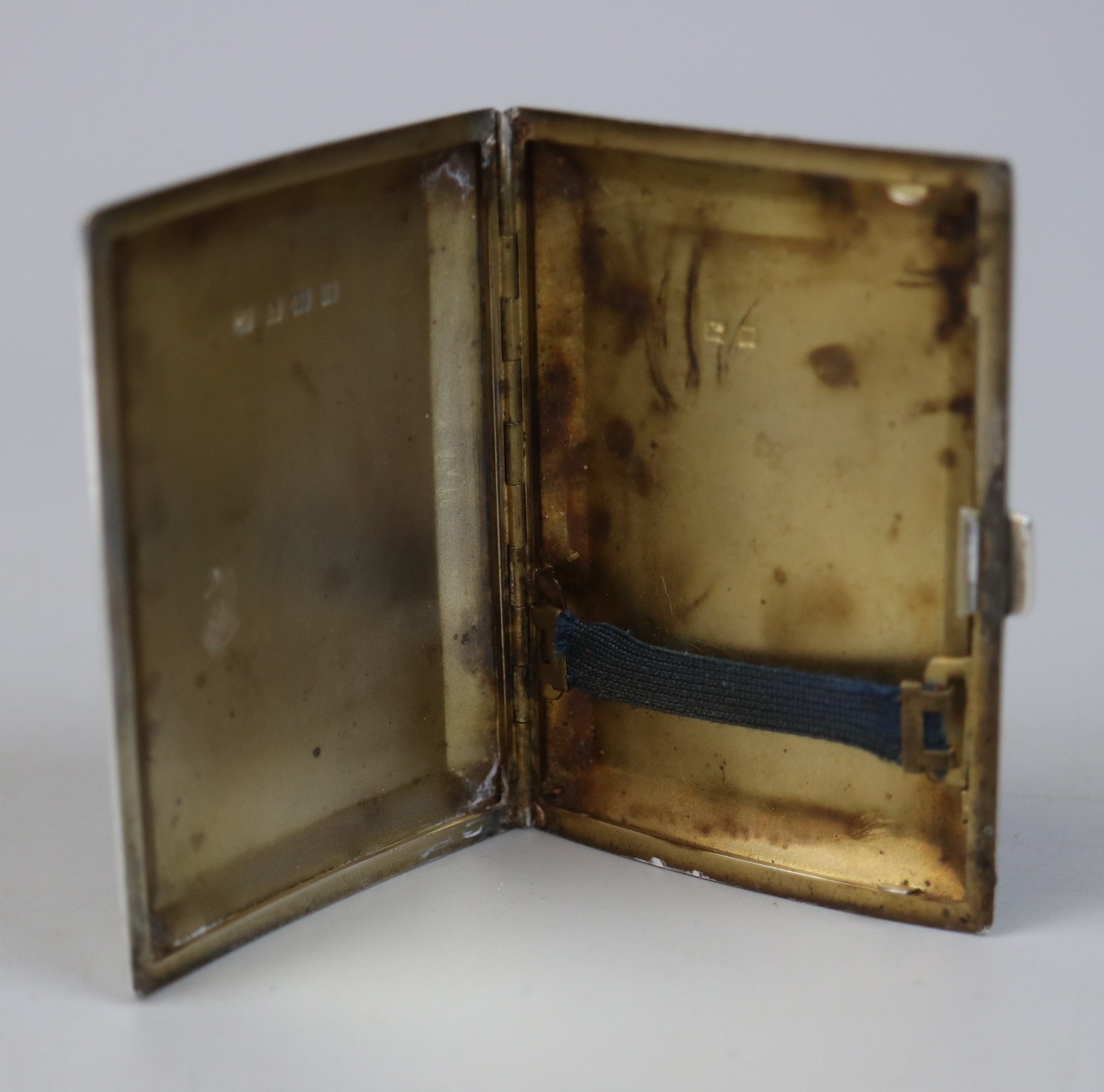 Hallmarked silver cigarette case by A J Zimmerman - Approx weight 95g - Image 2 of 2
