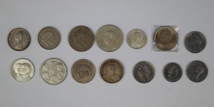 Collection of 14 Continental silver coins to include Sweden, Denmark, Holland, Italy, Greece, France