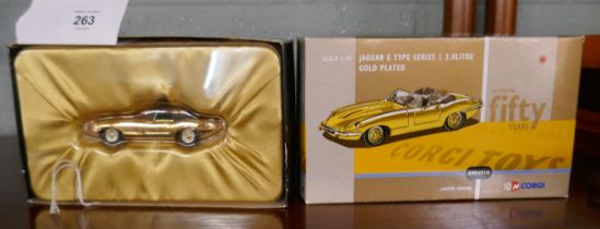 Corgi gold plated 50th Anniversary E-Type convertible, AN04910 1 of 50