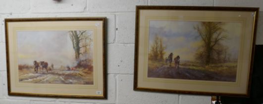 Pair of framed prints rural scenes by Alwyn Crawshaw