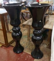 Pair of floor standing contemporary urns - Approx height: 124cm