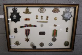 Framed medals & police badges etc - Albright, William M 35600709 T43