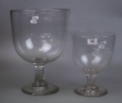 2 large glass vases - Approx height: 36cm