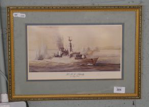 Signed print HMS Alacrity