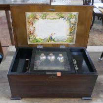 Swiss rosewood 8 air music box in GWO - Approx size: W: 48cm D: 28cm H: 22cm