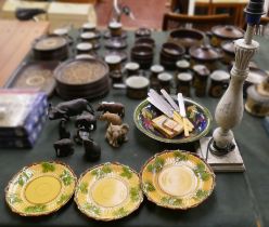Collectables to include majolica plates etc