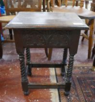 Oak stool with storage compartment