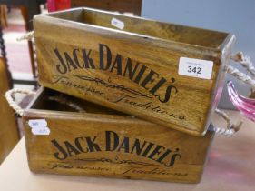 Pair of Jack Daniels storage trugs