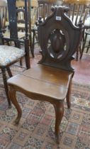 Scroll topped hall chair