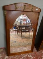 French overmantle bevelled glass mirror circa 1880