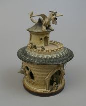 Unusual pot adorned with dragon