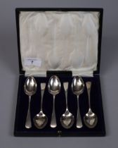 Cased set of 6 hallmarked silver spoons - Approx weight 72g