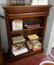 Mahogany bookcase with drawer - Approx size: W: 90cm D: 33cm H: 122cm