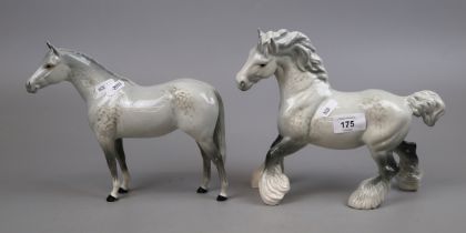 2 dapple grey Beswick horses