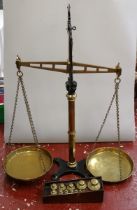 Victorian Bartlett and Sons scales with cased weights from Mappin & Webb store, 12-13 Poultry,