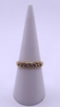 18ct gold 7 stone diamond ring - Size M