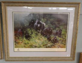 David Shepherd L/E Print THE MOUNTAIN GORILLAS OF RWANDA (727/1500)