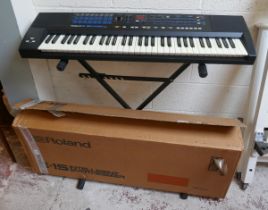 Roland E-15 intelligent synthesizer with keyboard stand & cover