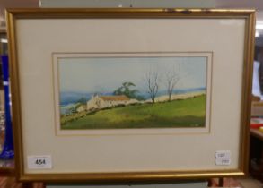 Watercolour by Tim Nash - Anglesey cottage - Approx 23cm x 11cm
