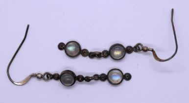 Pair of silver moonstone earrings