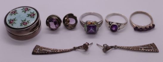 Collection of silver jewellery etc