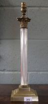 Vaughan Design Fine reeded glass column table lamp with Corinthian-style cast brass capital and.....