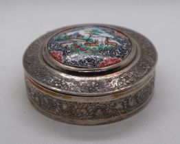 Middle Eastern silver pill box