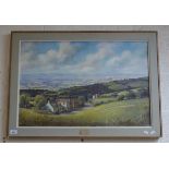 Jesse Heyden oil on canvas - The Malvern Hills from Cleeve Hill - Approx 75cm x 50cm