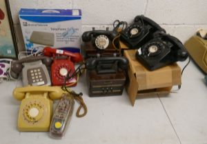 Large collection of vintage telephones etc