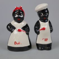 1920s salt and pepper of black 'Mama and Papa' These items are listed on the basis they are
