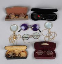 Collection of lorgnettes and spectacles