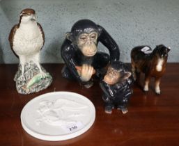 Collection of ceramic animals and wildlife