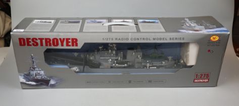 Radio controlled model destroyer in original box