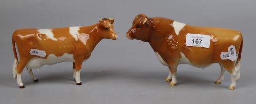 Beswick Guernsey bull and cow