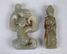 2 Chinese jade figures - no reserve - Approx height of tallest 9cm