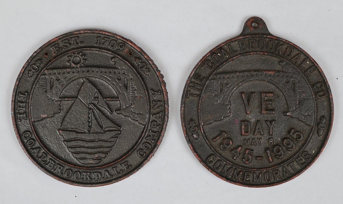 2 Coalbrookdale metal commemorative plaques