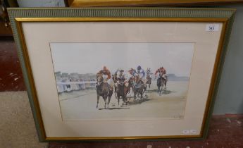 L/E signed horse racing print