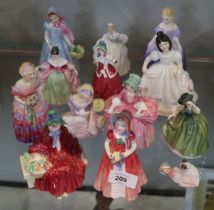 Collection of 12 Royal Doulton figurines