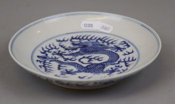 Chinese dragon plate marked to base - no reserve