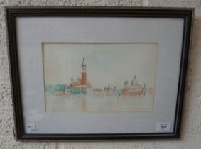 Watercolour by Lawarence Keel of Venice - Approx 28cm x 17cm