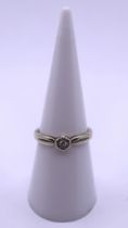 White gold diamond solitaire ring - Size L