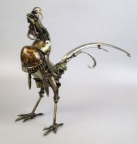 James Corbett car parts sculpture - Cockerel - Approx height 45cm