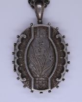 Silver locket on chain