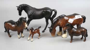 Collection of Beswick horses to include Black Beauty