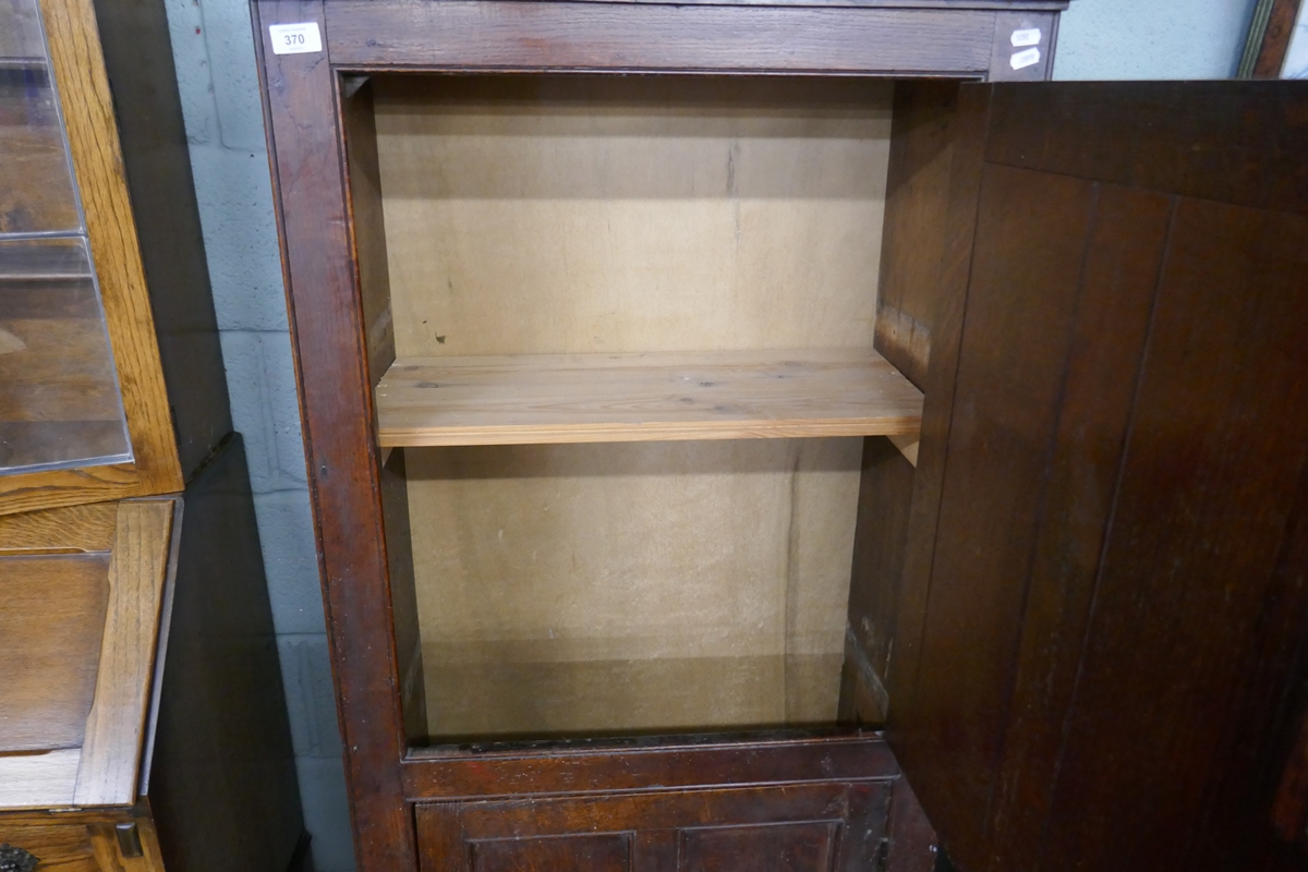 Antique oak storage cupboard - Approx W: 73cm  D: 33cm  H: 155cm - Image 2 of 2